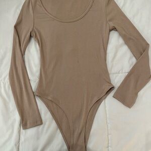 Tan Long Sleeve Bodysuit